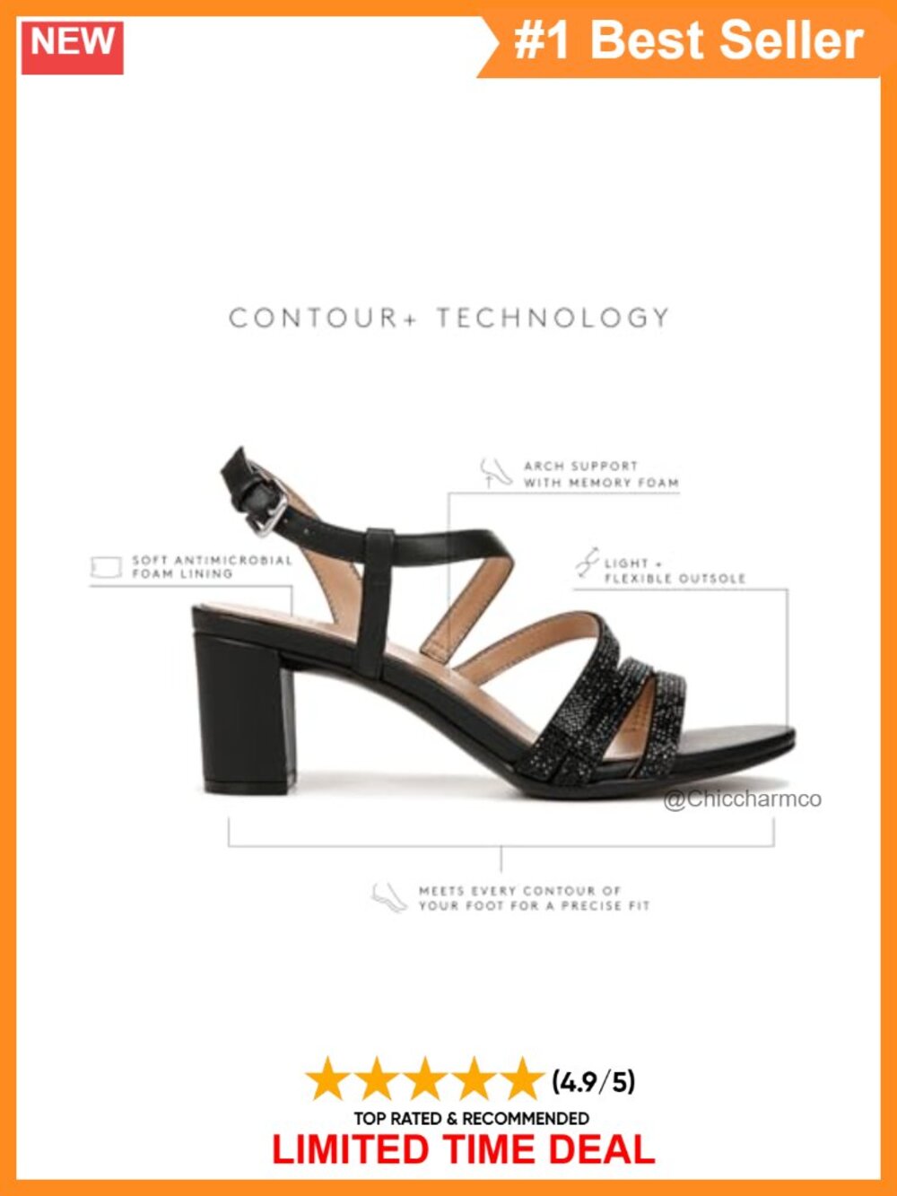 Strappy Block Heel Dress Sandals with Pearl Details - Picture 2 of 6